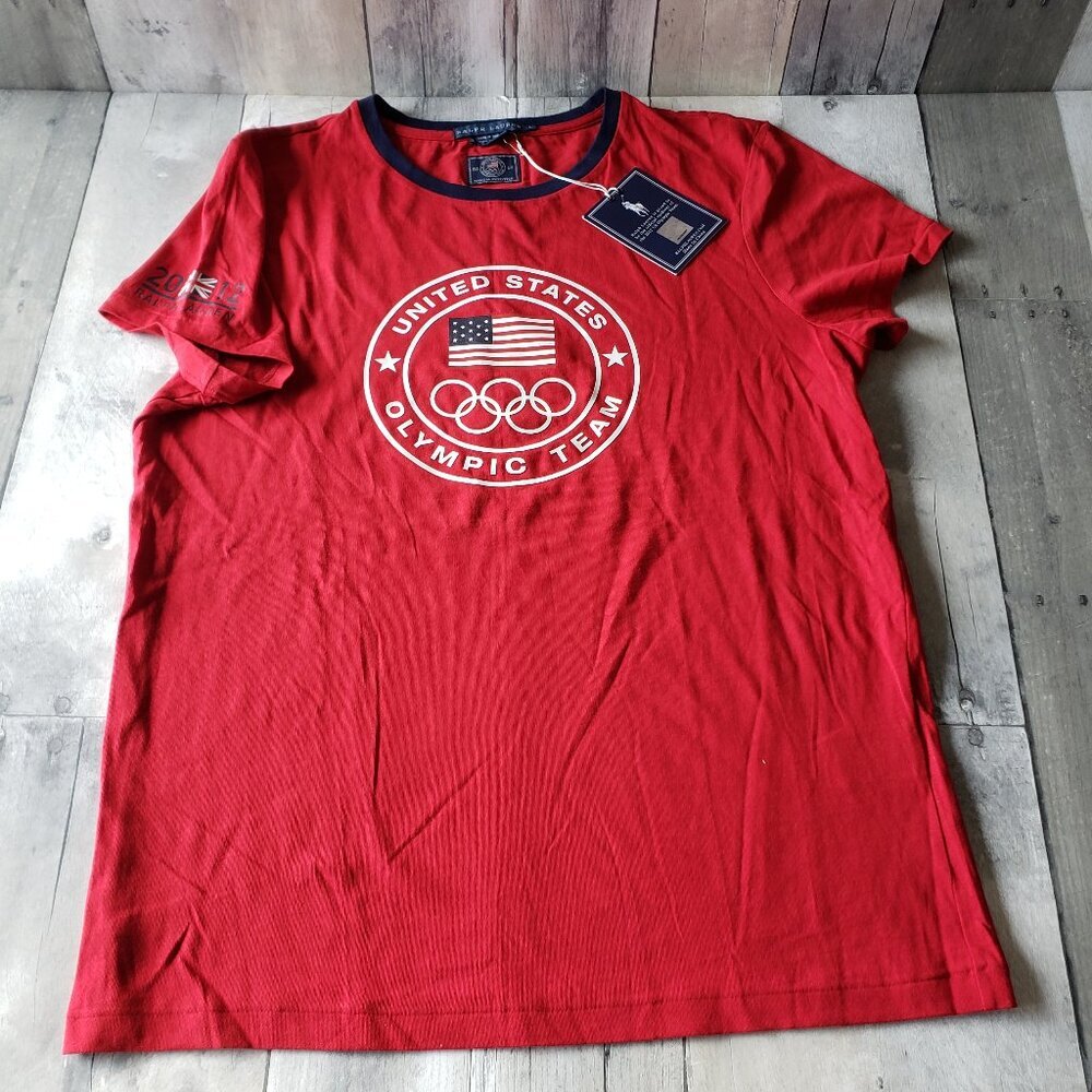 NWT - Vintage Ralph Lauren USA Olympic Red T-Shirt - Size L